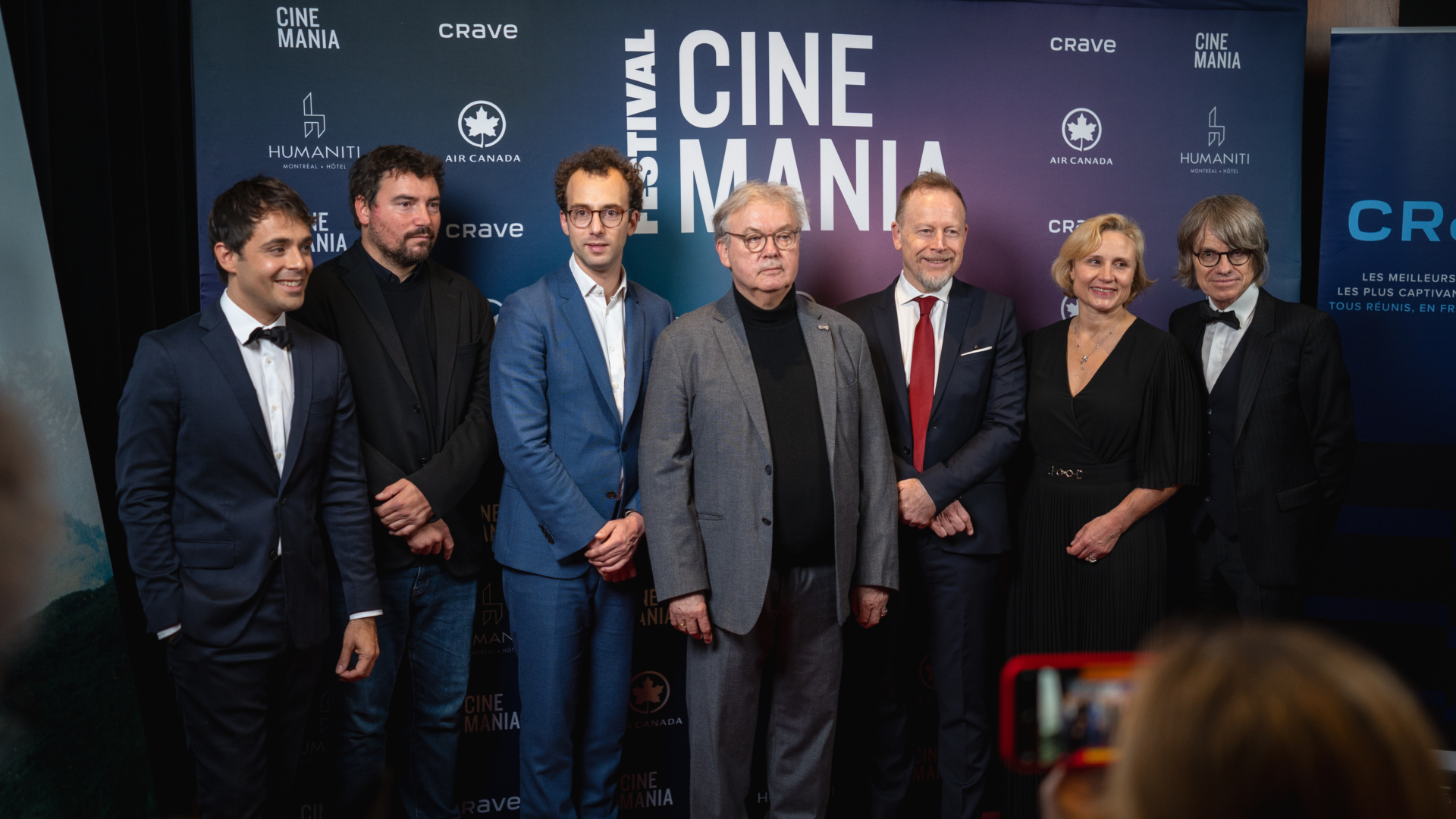 Guilhem CAILLARD (CINEMANIA), le réalisateur Jonathan MILLET, Jeremy KESSLER, représentant du CNC, Frédéric REBET, Attaché culturel du Consulat de France, Éric Lamouroux, Consul général de France